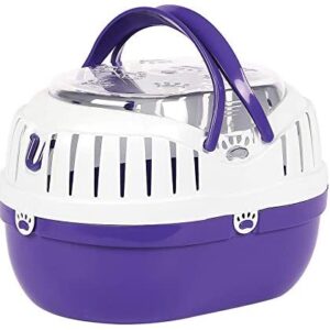 Animal Carrier, Out And About By Happy Pet, Approx 36cm X 25.5cm X 24.5cm - Purple/white