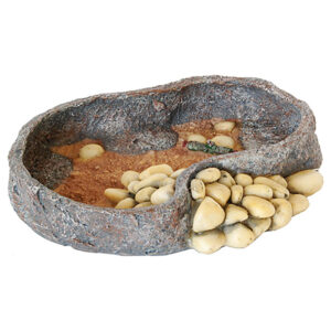 Repstyle Rock And Pebble Food/water Feeder, 16cm X 12cm X 3cm Depth