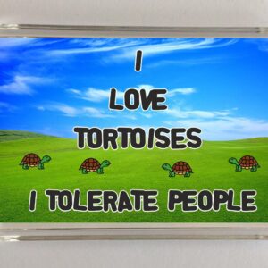 Tortoise Slogan Novelty Magnet - "I Love Tortoises I Tolerate People"